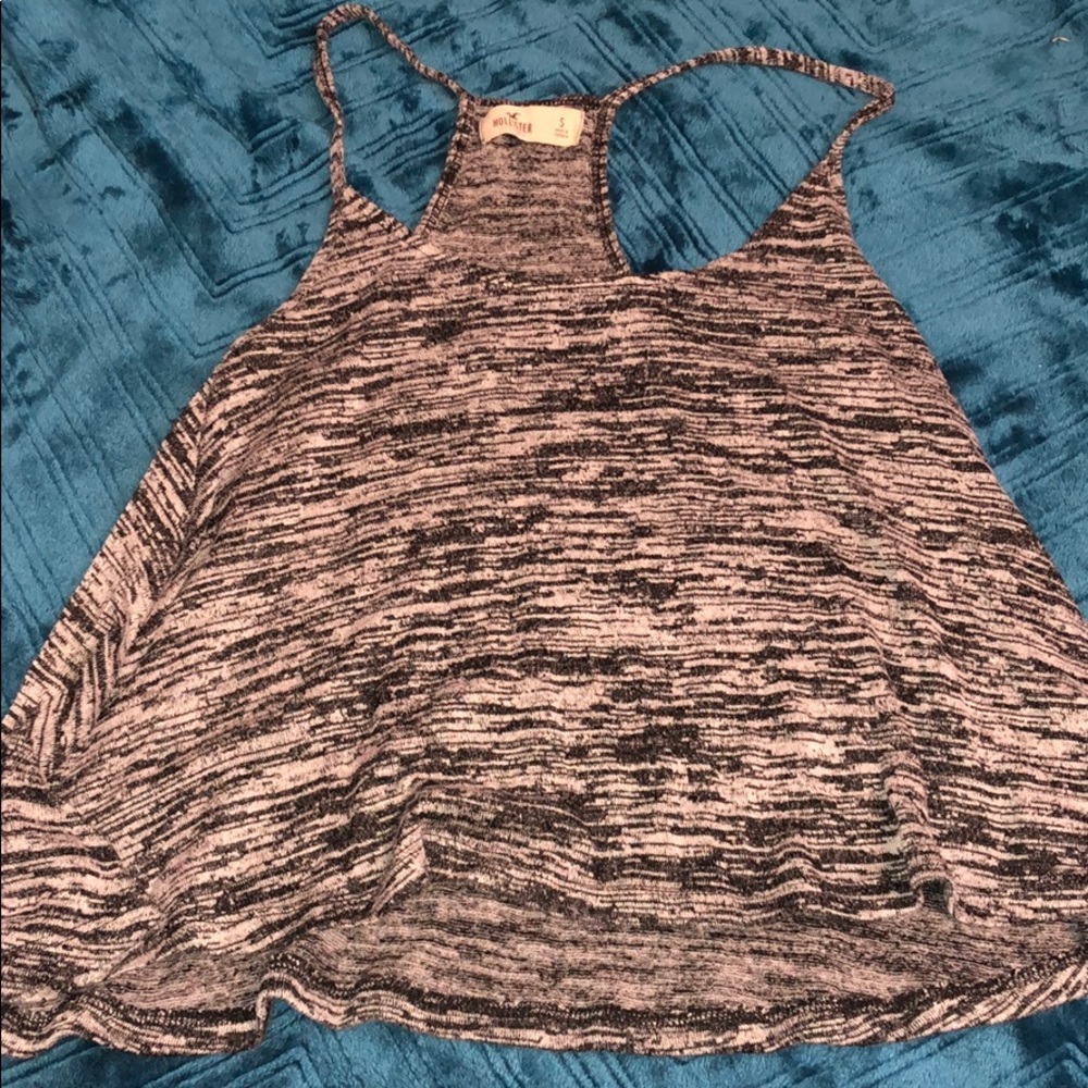 Grey/black knitted tank